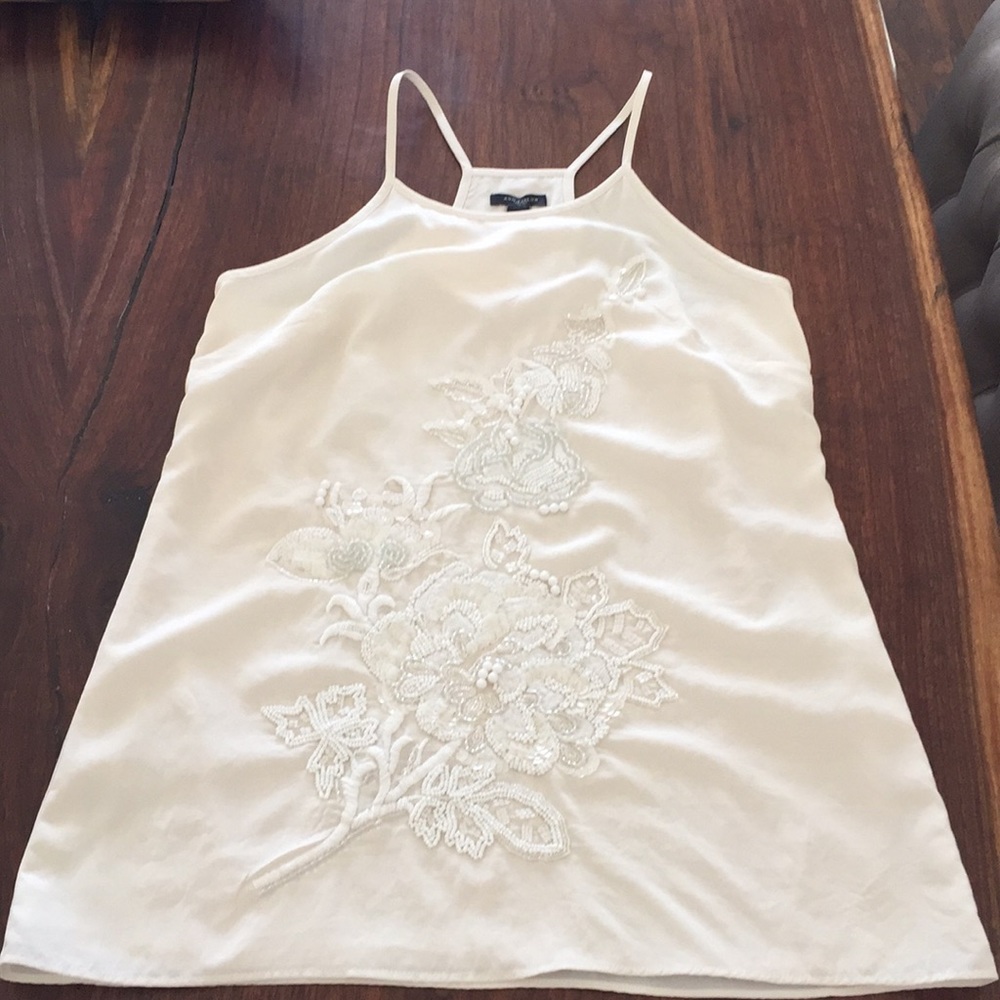 Beautiful beaded white tank top from Ann Taylor